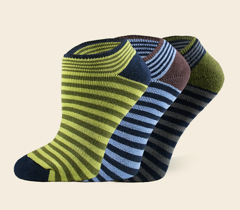 Organic cotton striped cush footie socks