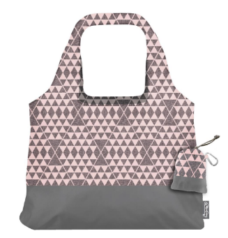 Sale! Vita Bag Pink/Grey Geometric - Reusable Shopping Bag
