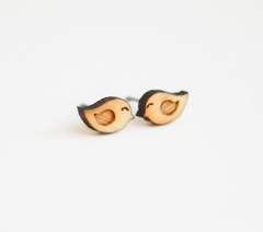 Love bird wooden earrings Bamboo
