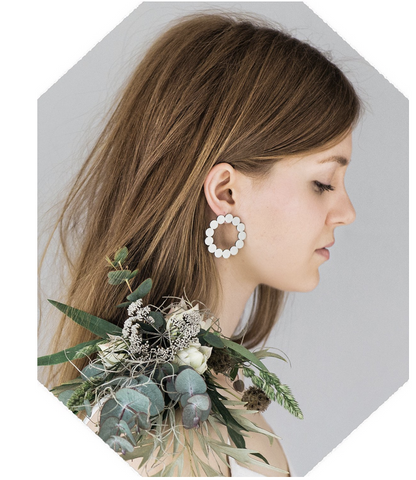 Wreath Earrings - Reclaimed Stainless Steel