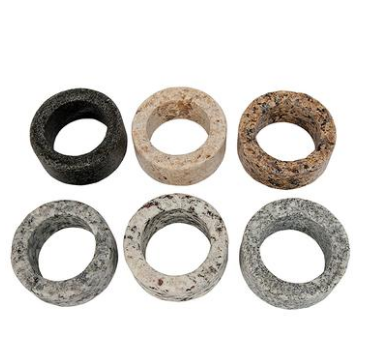 Granite Napkin Rings - Upcycled Set of 4 Assorted Colors