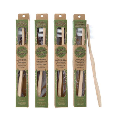 Brush with Bamboo toothbrushes. Sustainable toothbrush Adult size