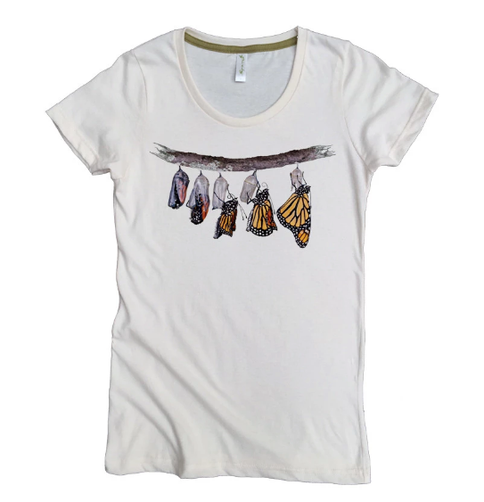 Emerging Monarch Butterfly T-Shirt 100% Organic Cotton - Women