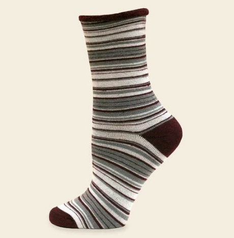 Striped "Snuggle" Socks - Organic Merino Wool - Navy, Merlot or Roast