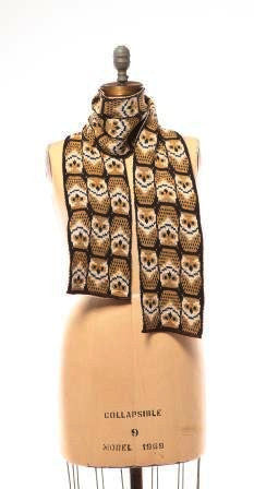 Repeating Owl Scarf, Recycled Cotton scarf, Sustainable Accessories
