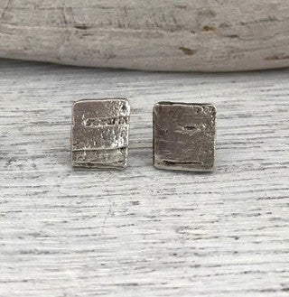 Silver Birch Bark Nature Relic Earrings - Upland Road | Eco-Boutique