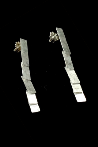 Cascade silver earrings by Sophie Hughes Jewelry. Made in the USA. Upland Road