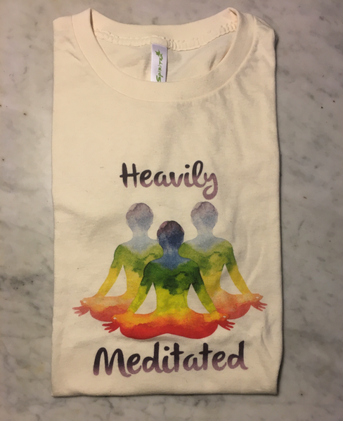 Heavily Meditated Mens T-shirt Crew Neck 100% Organic Cotton