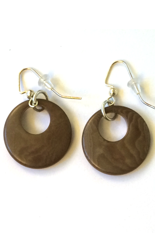 Bark colored Tagua Nut Earrings, Eco-friendly earrings