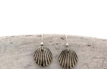Sustainable Silver Seashell Earrings, Eco-friendly Jewelry