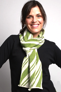 Spearmint striped holiday scarf from recycled cotton | Upland Road