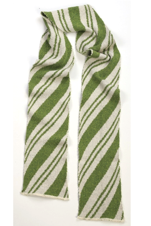 Spearmint striped holiday scarf from recycled cotton | Upland Road