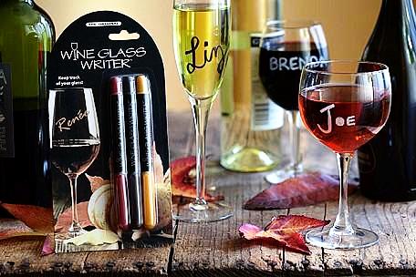 Wine Glass Writer 3-pack: Gold, Green, Silver