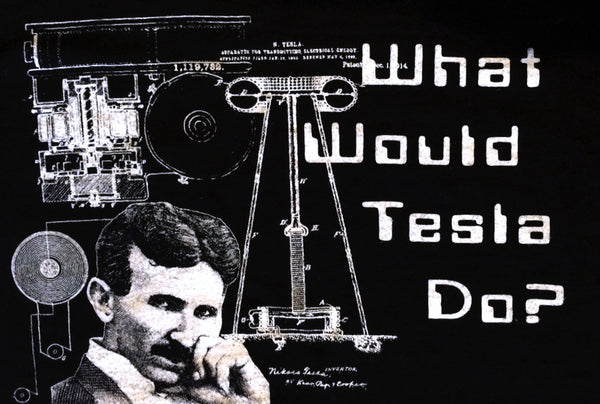 Nikola Tesla Tshirt What Would Tesla Do? Organic Cotton T-shirt for Men